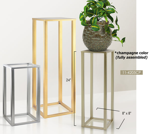 tall gold plant stand indoor Champagne Metal Stand / Display Pedestal
