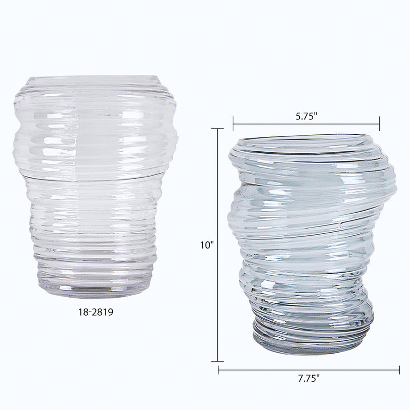 Tornado Glass Vase - Aesthetic Glass Floral Vessel | Unlimited Containers | Wholesale Flower Vases