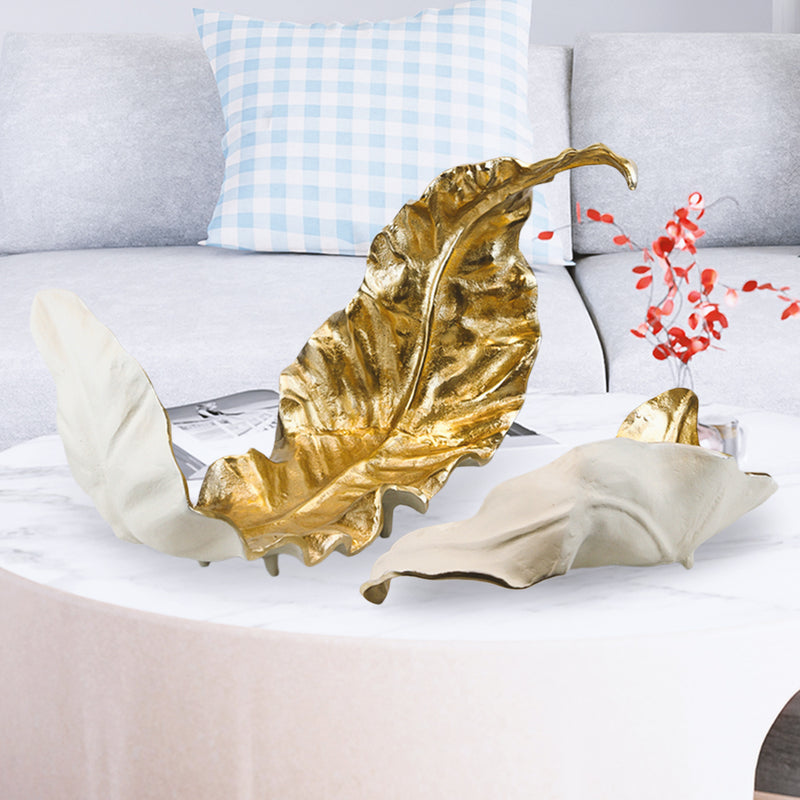 Monarch Leaf Platter - Wholesale Designer Metal Candleholders & Candelabras, Modern Centerpieces, Contemporary Plant Stands in Bulk for Interior Design & Home Decor | Unlimited Containers Inc
