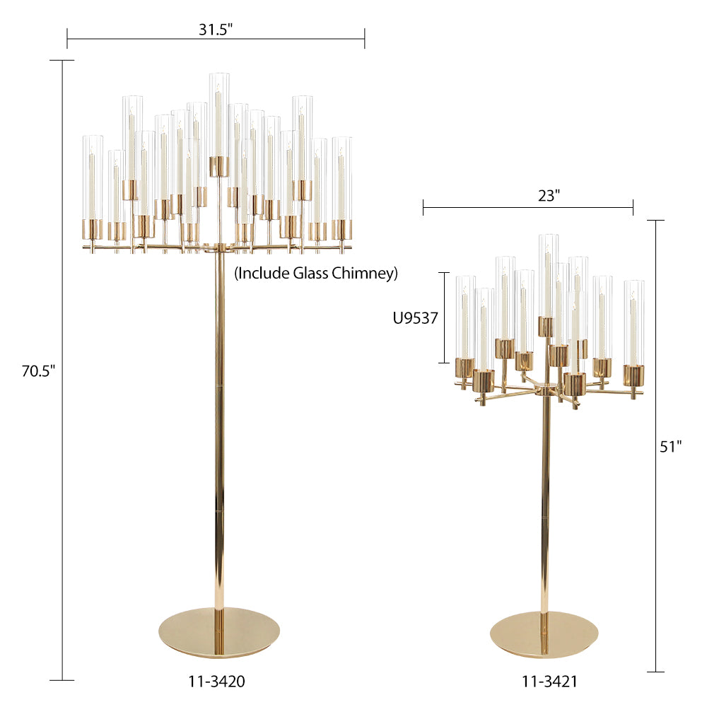 Gold Pillar Candle Stand - Wholesale Designer Metal Candleholders & Candelabras, Modern Centerpieces, Contemporary Plant Stands in Bulk for Interior Design & Home Decor | Unlimited Containers Inc