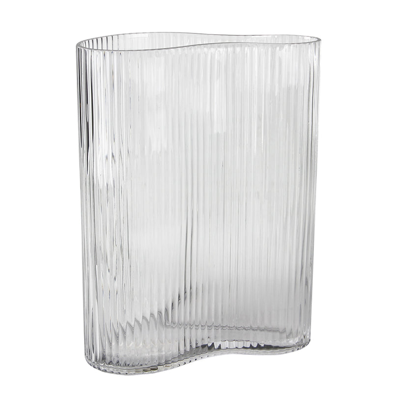 Mila Wave Vase - Luxury Glass Flower Vase | Unlimited Containers | Wholesale Floral Vases For Home Decor Companies