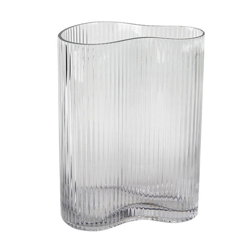Mila Wave Vase - Beautiful Glass Flower Arrangement Vase | Unlimited Containers | Wholesale Decorative Floral Vases Supplier