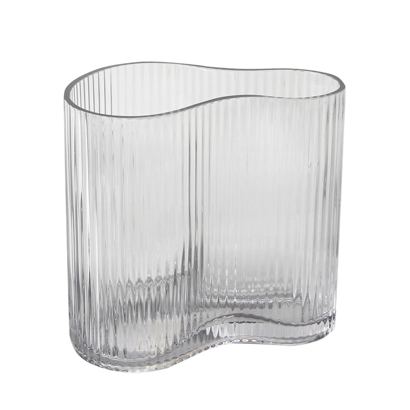 Mila Wave Vase - Unique Glass Floral Vases | Unlimited Containers | Wholesale Decorative Flower Vessels