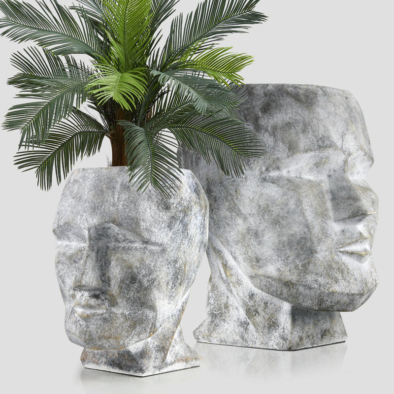 Moai Face Collection - Wholesale Poly Resin Vases for Flowers, Designer Poly Resin Columns, Aesthetic Stands and Modern Centerpieces in Bulk for Home Decor Industry | Unlimited Containers Inc
