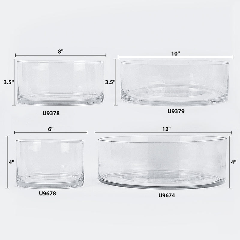 Low Cylinders - Aesthetic Glass Floral Vessel | Unlimited Containers | Wholesale Flower Vases