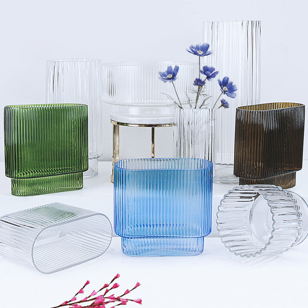 Fluted Vase - Decorative Glass Floral Vase | Unlimited Containers | Wholesale Vases For Florists