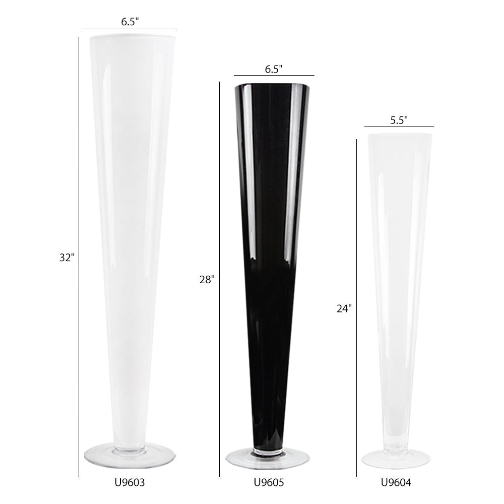 Wide Crown Pilsners White - Wholesale Glass Floral Vases, Colorful Flower Vessels in Bulk & Decorative Containers For Florists | Unlimited Containers Inc