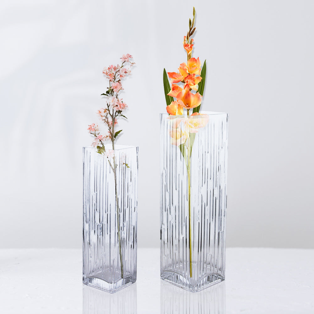 Stripe Glass Vase - Decorative Glass Floral Vase | Unlimited Containers | Wholesale Vases For Florists