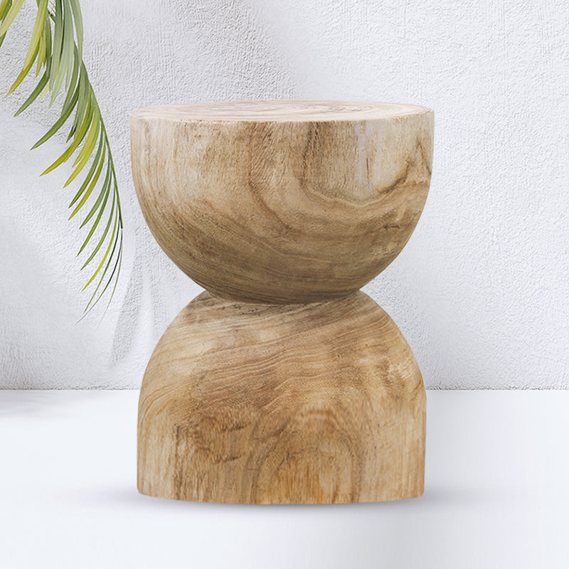 Hour Glass Wood stool - Wholesale Decorative Wooden Pots & Planters, Wood Columns, Natural Wood Plant Stands, Log Decor Home Accents in Bulk | Unlimited Containers Inc