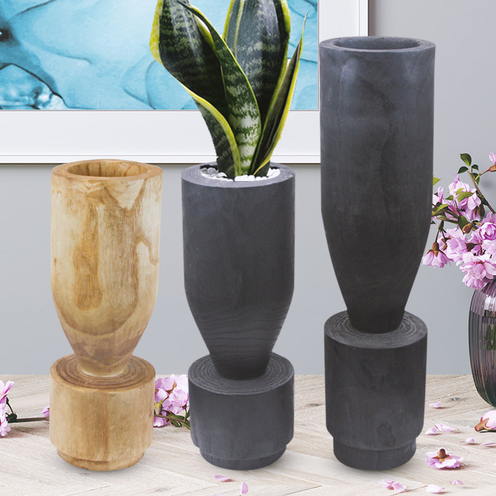 Wood Pot Vase - Wholesale Decorative Wooden Pots & Planters, Wood Columns, Natural Wood Plant Stands, Log Decor Home Accents in Bulk | Unlimited Containers Inc