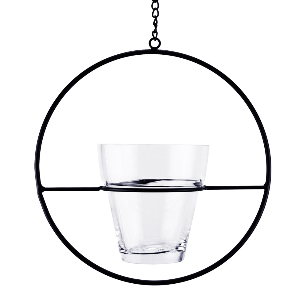 Hanging Ring With Premium Glass Planter - Aesthetic Glass Floral Vessel | Unlimited Containers | Wholesale Flower Vases