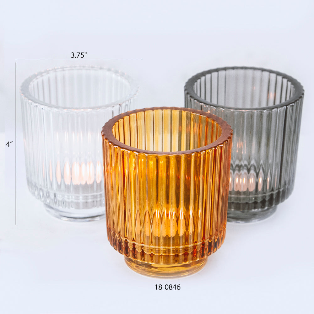 Tealight Candle Holder - Aesthetic Glass Floral Vessel | Unlimited Containers | Wholesale Flower Vases