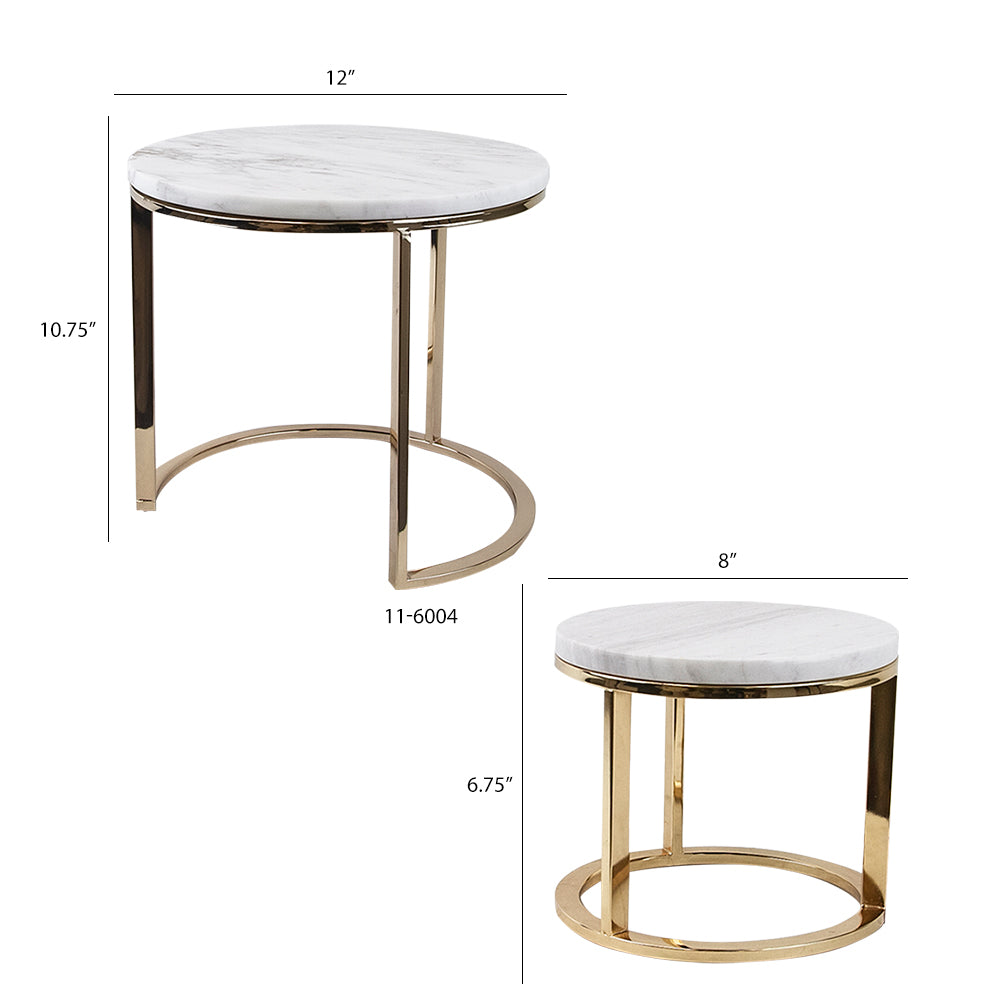 Mini Accent Gold Marble Table - Wholesale Designer Metal Candleholders & Candelabras, Modern Centerpieces, Contemporary Plant Stands in Bulk for Interior Design & Home Decor | Unlimited Containers Inc