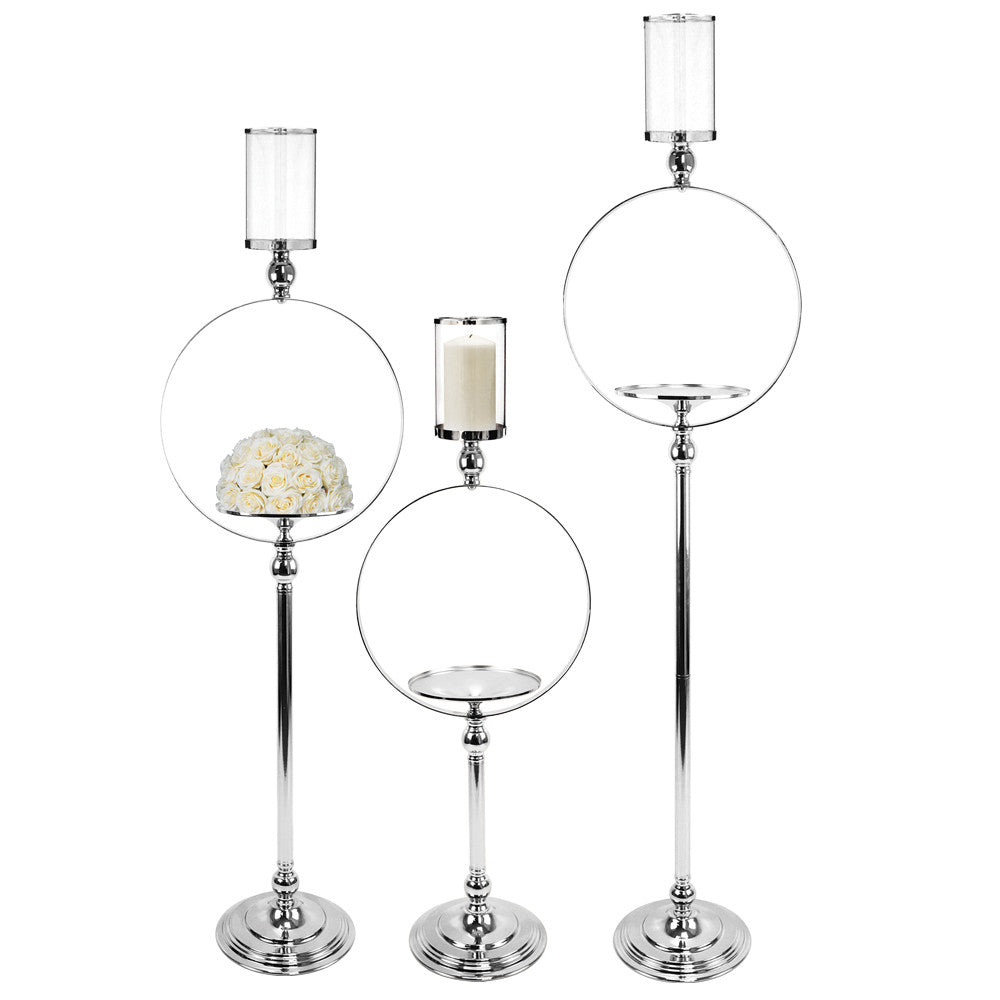 Circle Candle Stand - Wholesale Designer Metal Candleholders & Candelabras, Modern Centerpieces, Contemporary Plant Stands in Bulk for Interior Design & Home Decor | Unlimited Containers Inc