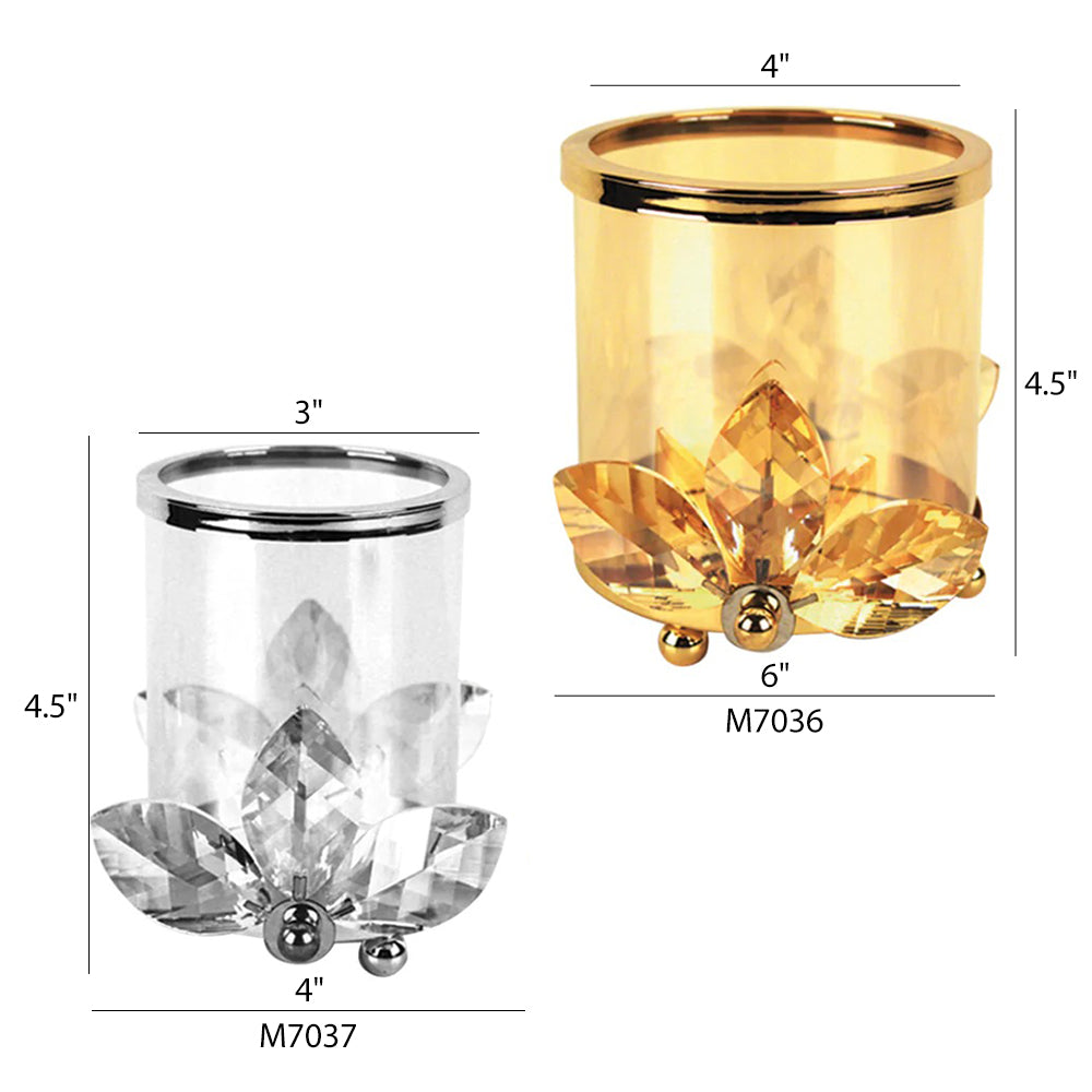 Crystal Petal Candleholder - Wholesale Designer Metal Candleholders & Candelabras, Modern Centerpieces, Contemporary Plant Stands in Bulk for Interior Design & Home Decor | Unlimited Containers Inc