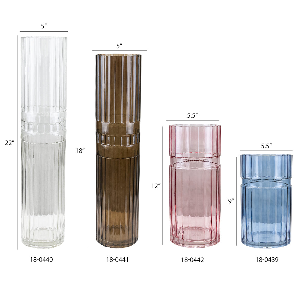 Layla Glass Vases - Aesthetic Glass Floral Vessel | Unlimited Containers | Wholesale Flower Vases