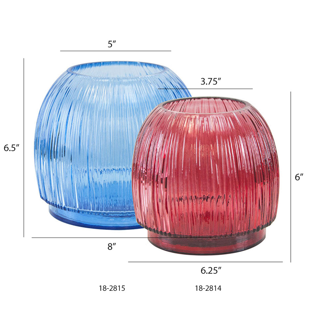 Ribbed Glass Pot - Wholesale Glass Floral Vases, Colorful Flower Vessels in Bulk & Decorative Containers For Florists | Unlimited Containers Inc
