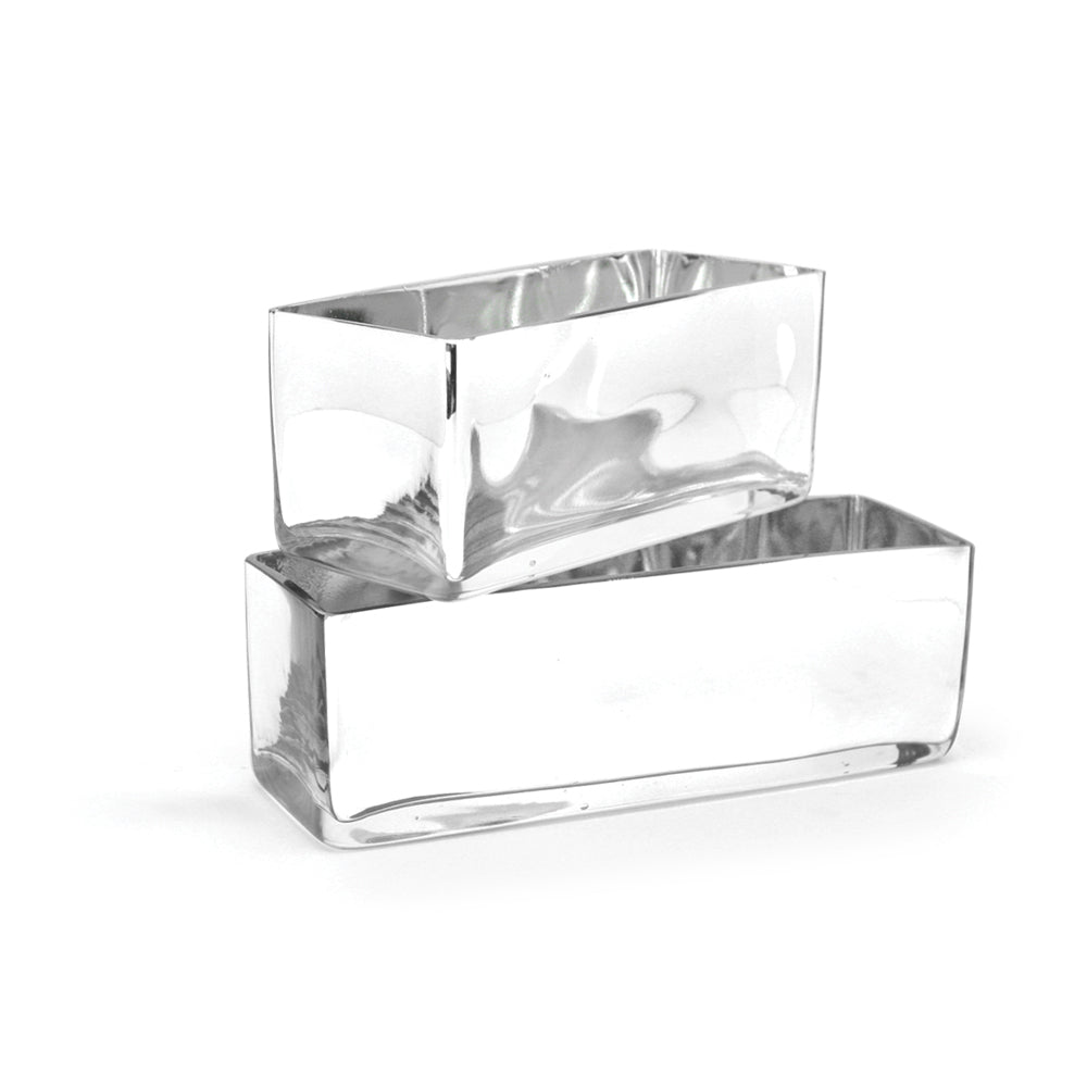 Mirror Glass Rectangles - Wholesale Glass Floral Vases, Colorful Flower Vessels in Bulk & Decorative Containers For Florists | Unlimited Containers Inc