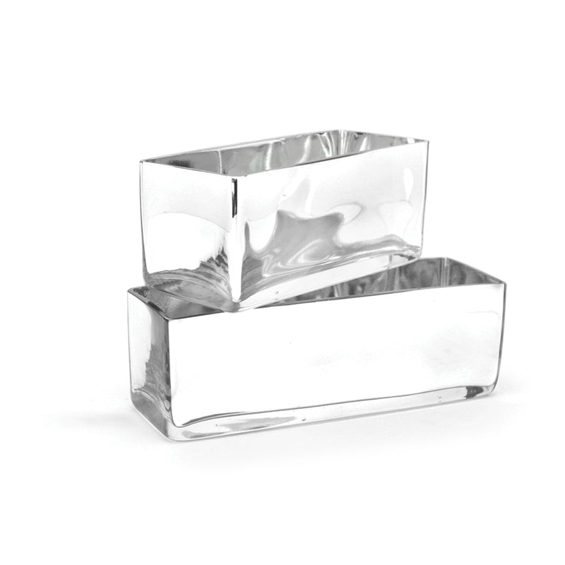 Mirror Glass Rectangles - Wholesale Glass Floral Vases, Colorful Flower Vessels in Bulk & Decorative Containers For Florists | Unlimited Containers Inc