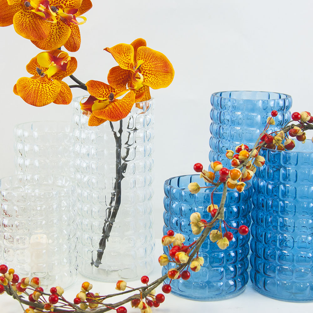 Bubble Cylinder Vase - Decorative Glass Floral Vase | Unlimited Containers | Wholesale Vases For Florists