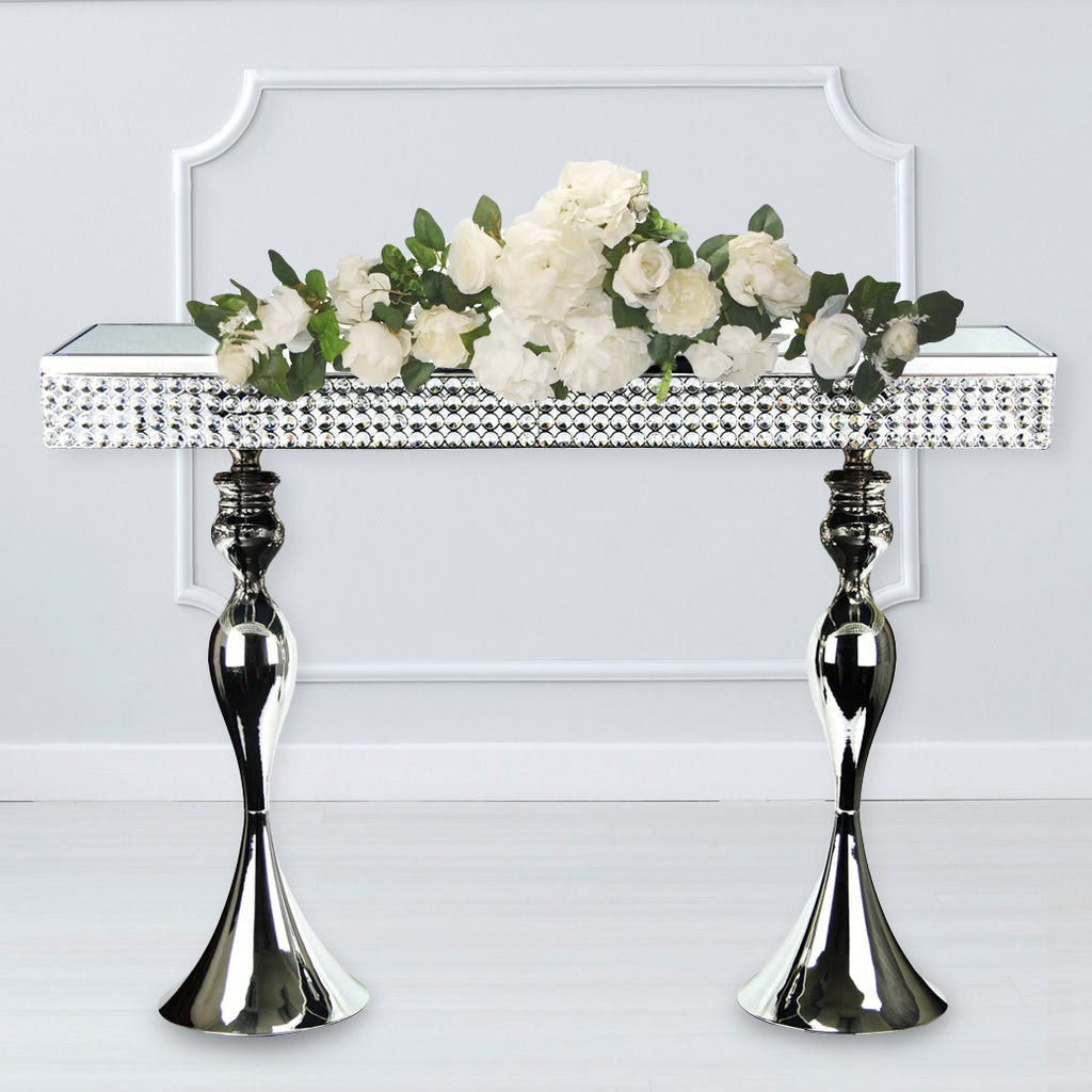Crystal Console Table - Wholesale Designer Metal Candleholders & Candelabras, Modern Centerpieces, Contemporary Plant Stands in Bulk for Interior Design & Home Decor | Unlimited Containers Inc