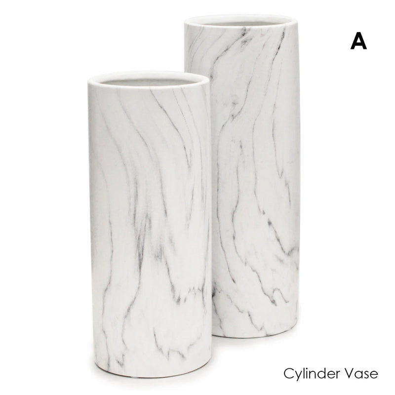 Black and White Marble Collection - Modern Ceramic Planters | Unlimited Containers | Wholesale Decorative Ceramic Planters For Florists