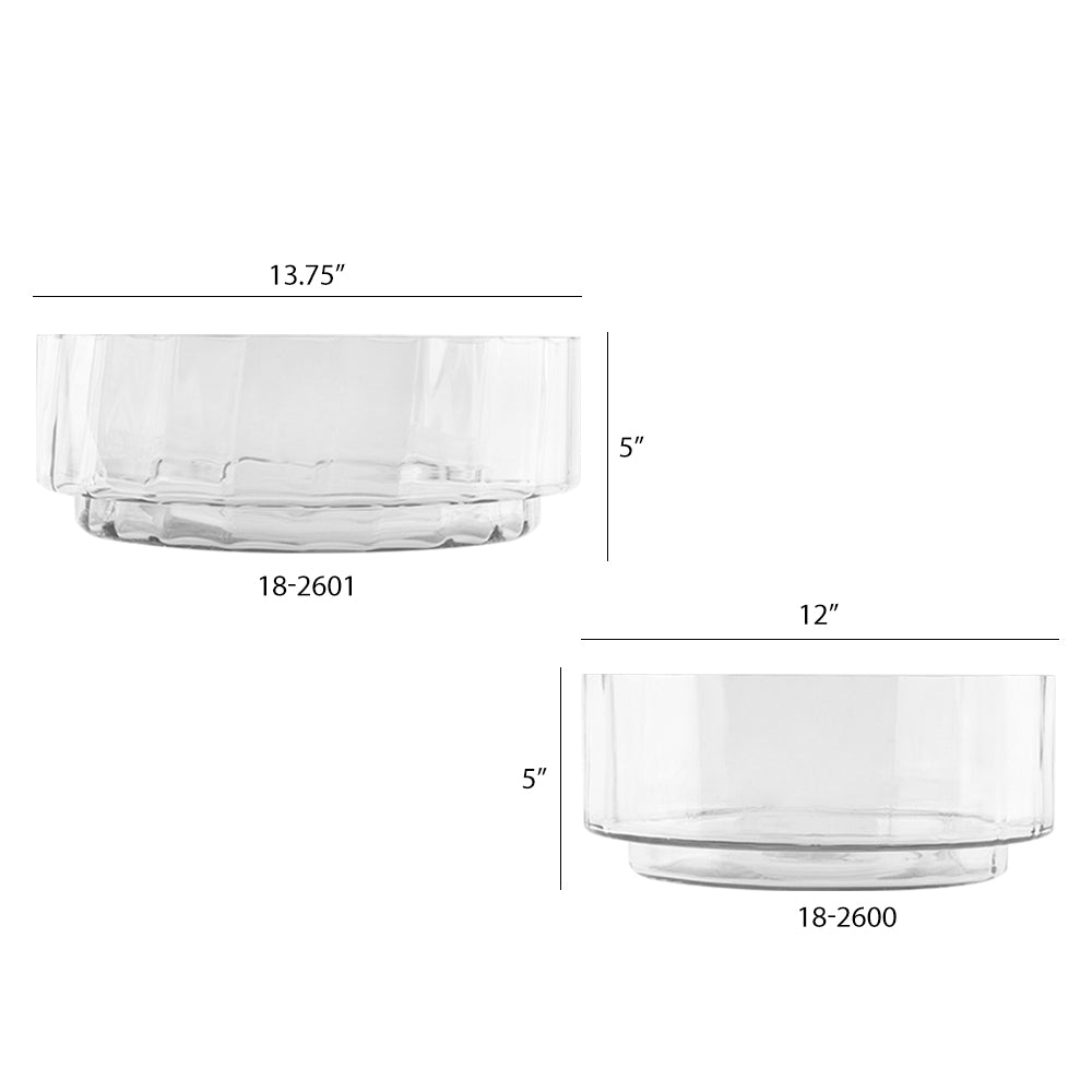 Clear Round Bowl - Wholesale Glass Floral Vases, Colorful Flower Vessels in Bulk & Decorative Containers For Florists | Unlimited Containers Inc