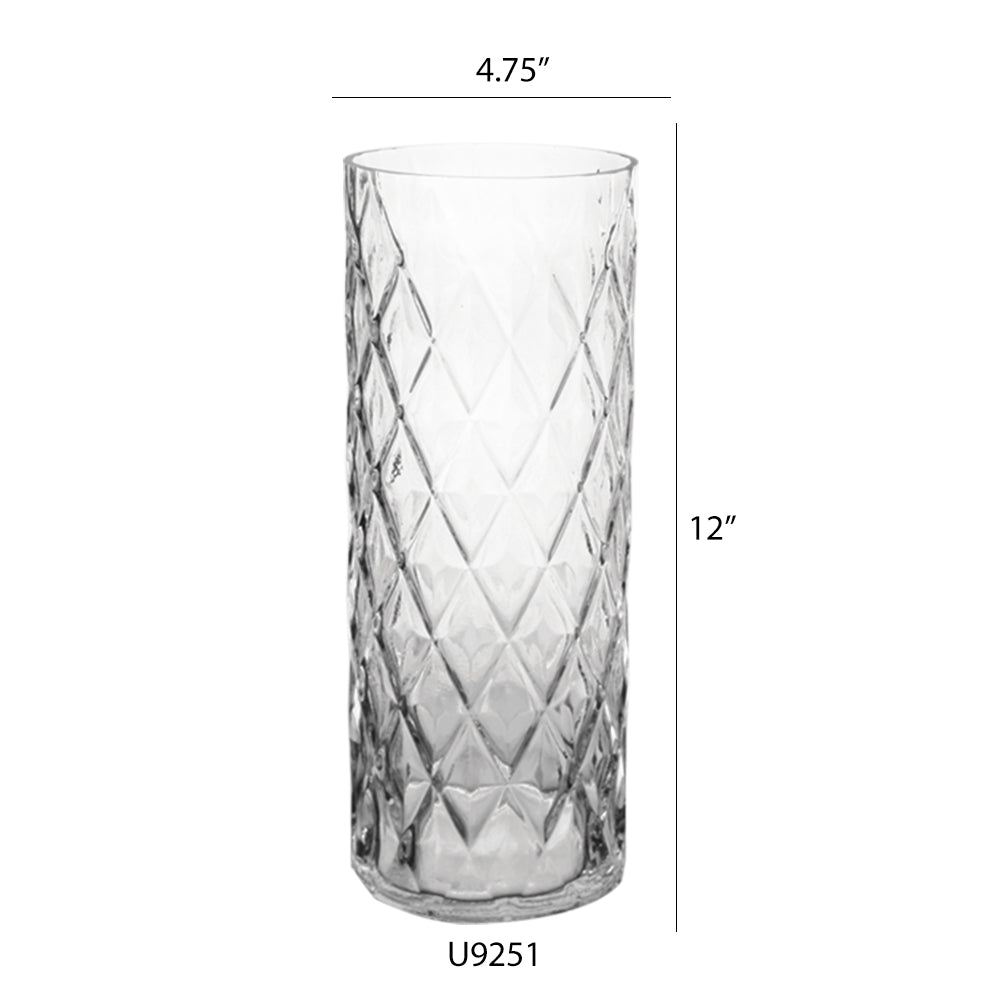 Diamond Cut - Aesthetic Glass Floral Vessel | Unlimited Containers | Wholesale Flower Vases