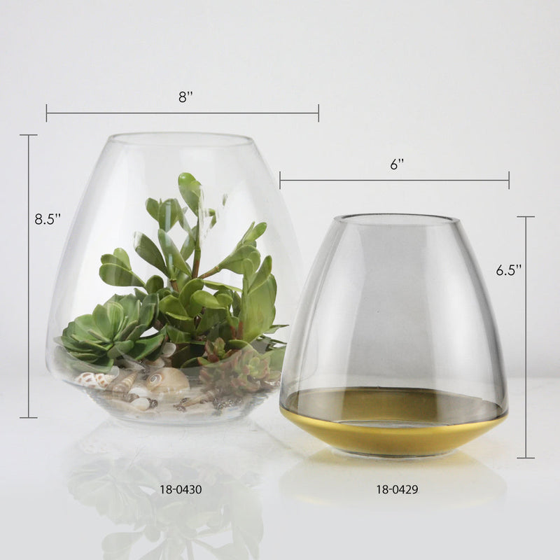 Golden Smoke Vase - Modern Glass Vases For Flowers | Unlimited Containers | Wholesale Decorative Vases For Flower Shops