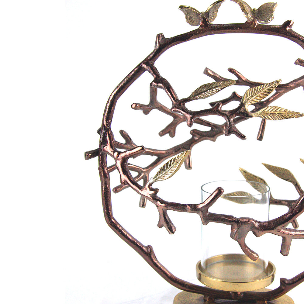 Bronze Vine Candle Holder - Wholesale Designer Metal Candleholders & Candelabras, Modern Centerpieces, Contemporary Plant Stands in Bulk for Interior Design & Home Decor | Unlimited Containers Inc