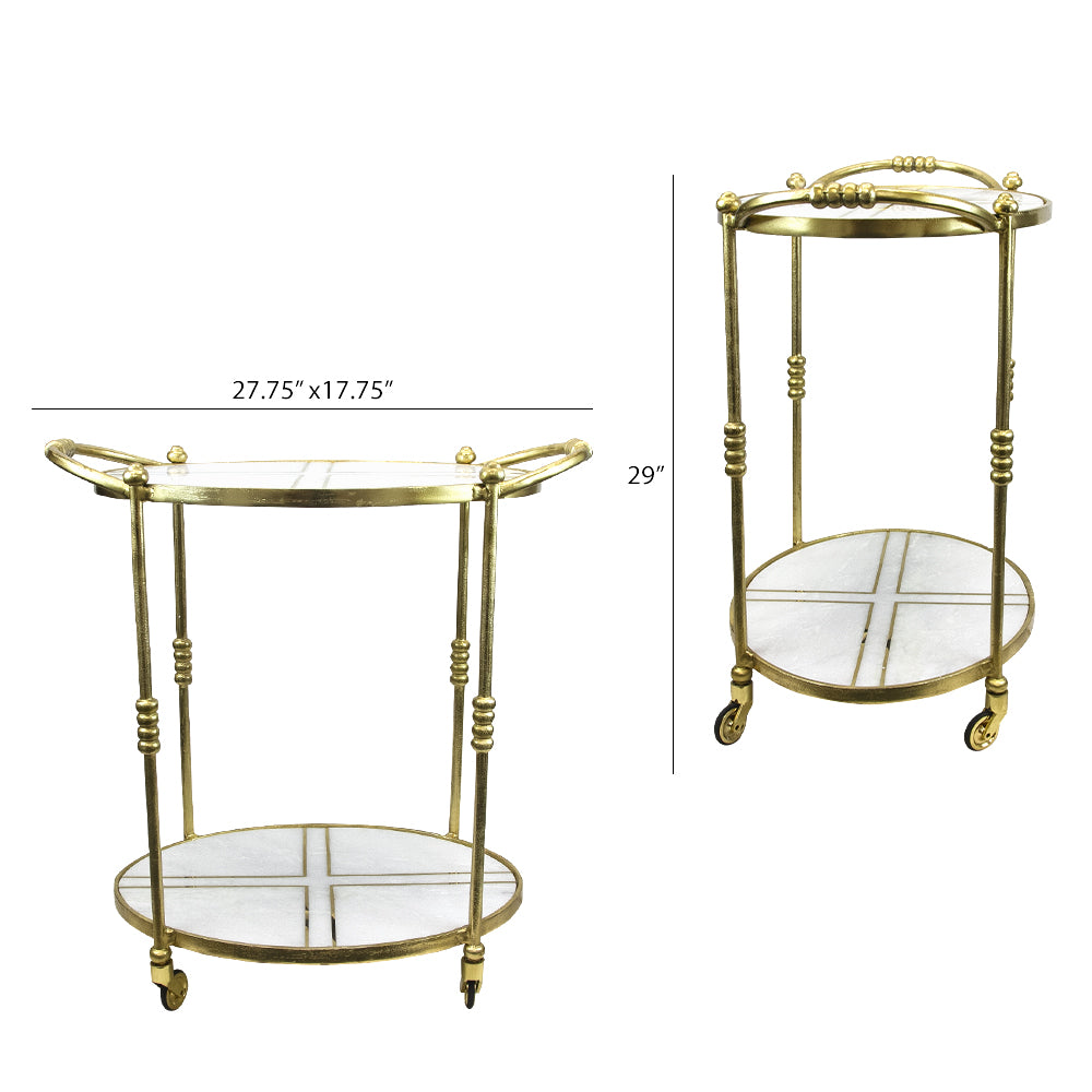 Aluminum Bar Cart - Wholesale Designer Metal Candleholders & Candelabras, Modern Centerpieces, Contemporary Plant Stands in Bulk for Interior Design & Home Decor | Unlimited Containers Inc