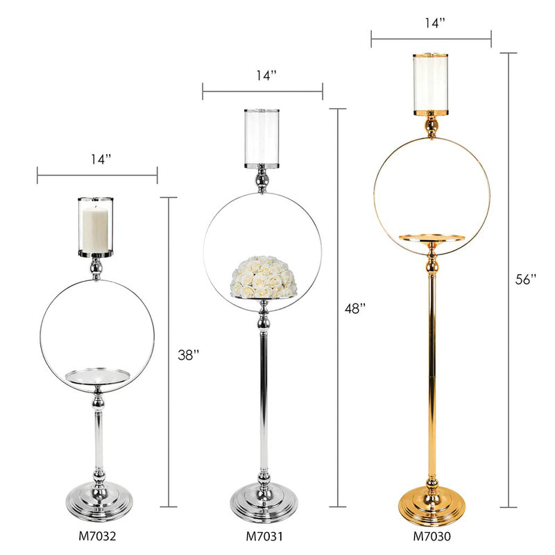 Circle Candle Stand - Wholesale Designer Metal Candleholders & Candelabras, Modern Centerpieces, Contemporary Plant Stands in Bulk for Interior Design & Home Decor | Unlimited Containers Inc