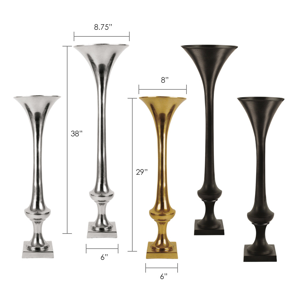 Aluminum Trumpet - Wholesale Designer Metal Candleholders & Candelabras, Modern Centerpieces, Contemporary Plant Stands in Bulk for Interior Design & Home Decor | Unlimited Containers Inc