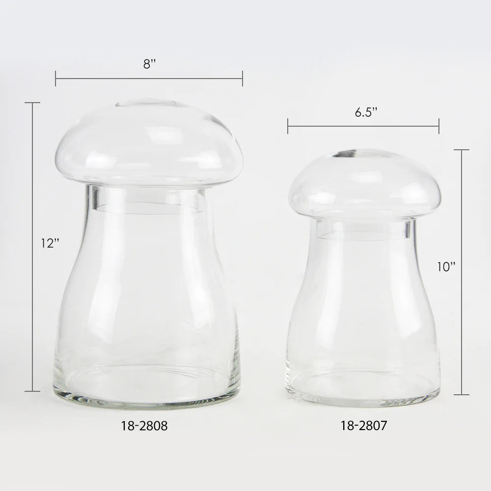 Glass Mushroom Terrarium - Aesthetic Glass Floral Vessel | Unlimited Containers | Wholesale Flower Vases