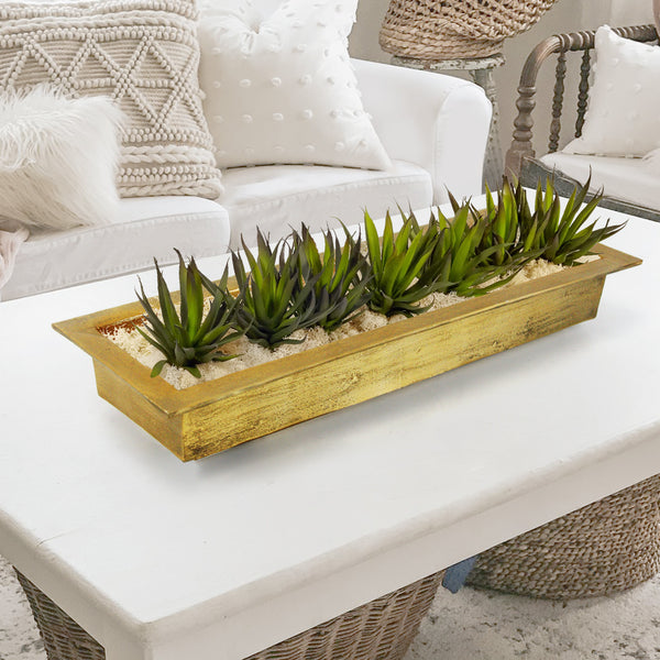 succulent trough centerpiece Metal Trough Planter / Display Centerpiece