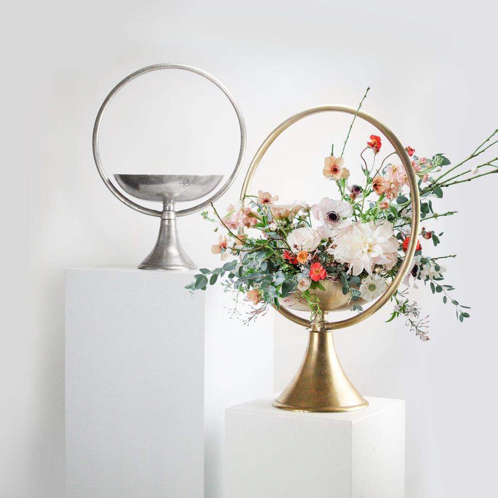 Encircled Bowl - Wholesale Designer Metal Candleholders & Candelabras, Modern Centerpieces, Contemporary Plant Stands in Bulk for Interior Design & Home Decor | Unlimited Containers Inc