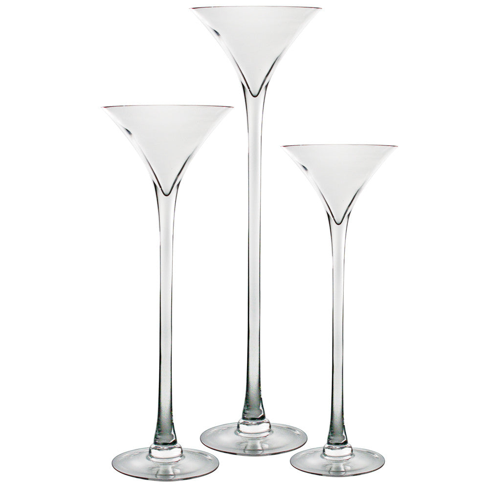 Martini Glass Collection - Wholesale Glass Floral Vases, Colorful Flower Vessels in Bulk & Decorative Containers For Florists | Unlimited Containers Inc