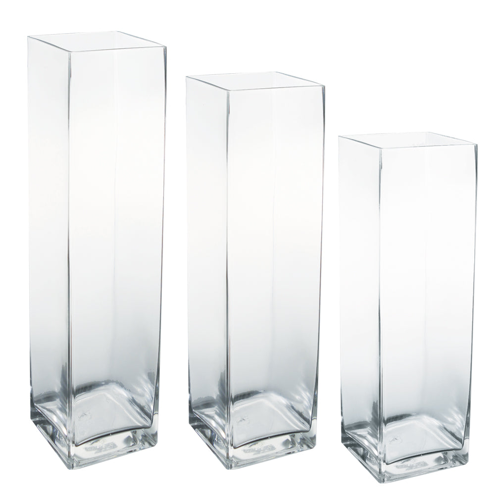Open 4.75" x 4.75" Square Blocks - Wholesale Glass Floral Vases, Colorful Flower Vessels in Bulk & Decorative Containers For Florists | Unlimited Containers Inc