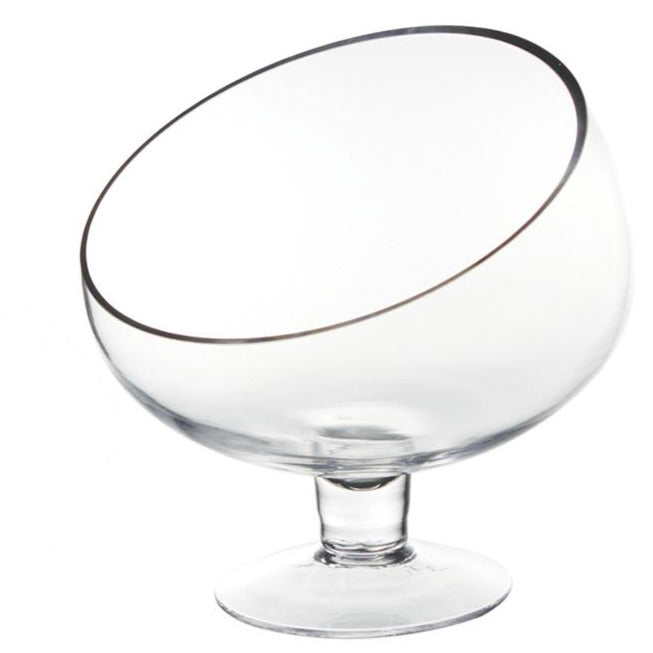 Slant Cut Bubble Bowl Vase - Decorative Glass Floral Vase | Unlimited Containers | Wholesale Vases For Florists