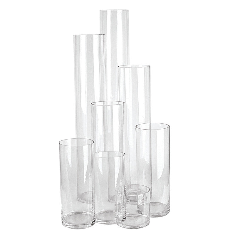 6" Opening Tall Cylinder - Wholesale Glass Floral Vases, Colorful Flower Vessels in Bulk & Decorative Containers For Florists | Unlimited Containers Inc