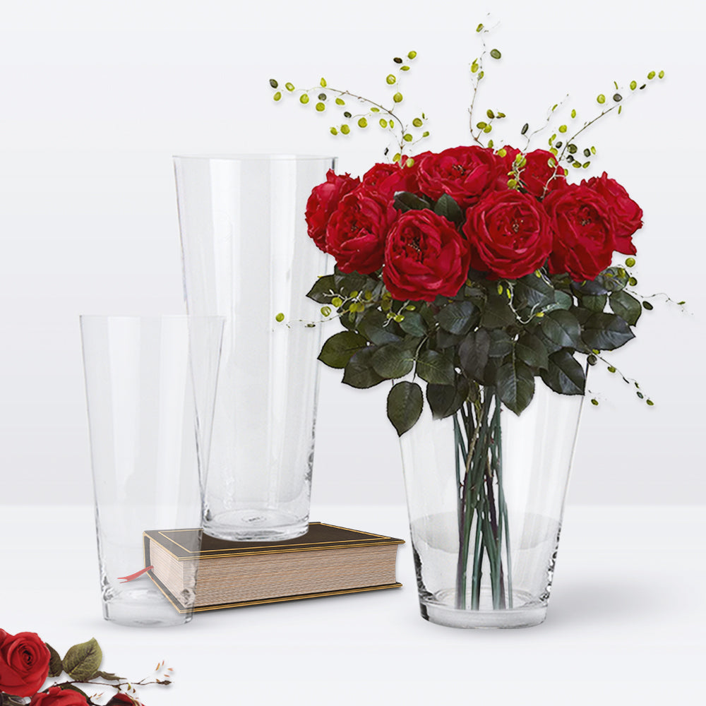 Tapered Glass Cylinder - Wholesale Glass Floral Vases, Colorful Flower Vessels in Bulk & Decorative Containers For Florists | Unlimited Containers Inc