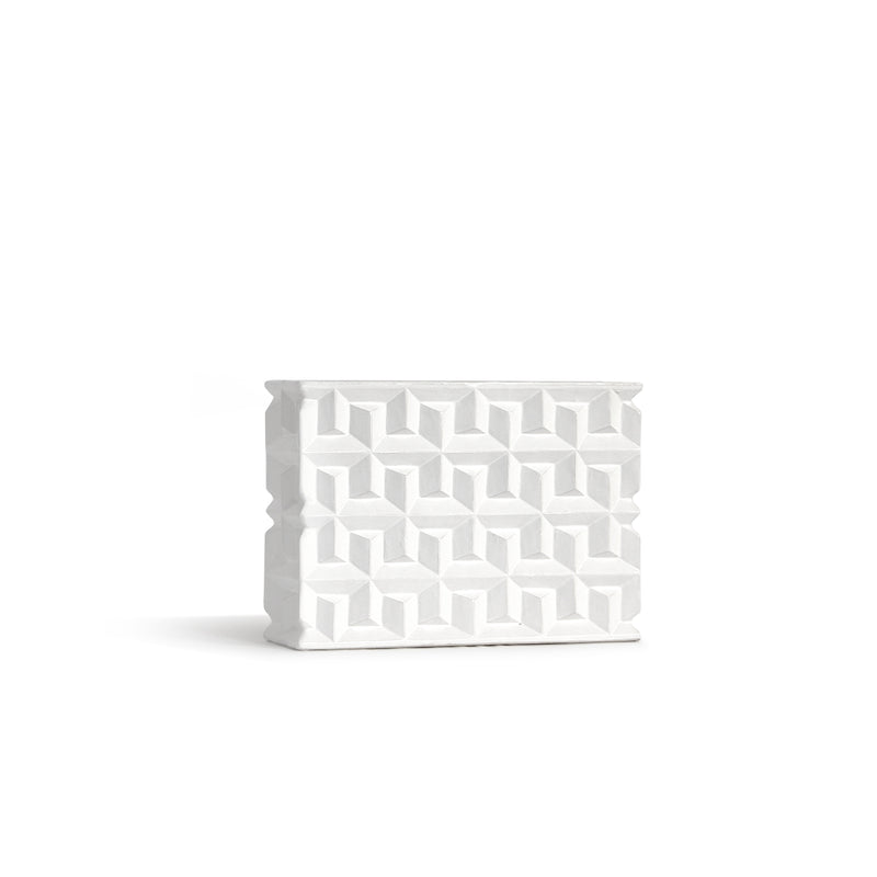 Embossed White Ceramic Vase