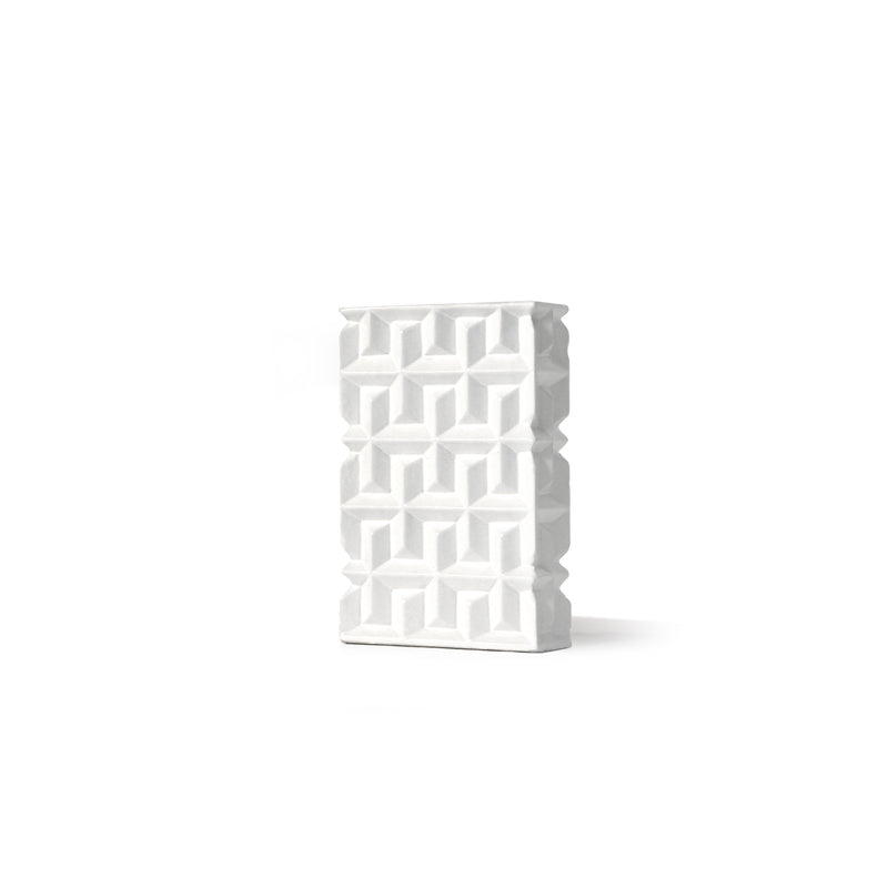 Embossed White Ceramic Vase