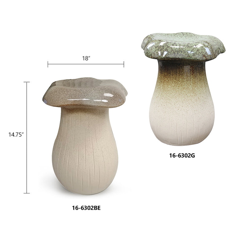 Ceramic Mushroom Side Table / Stool