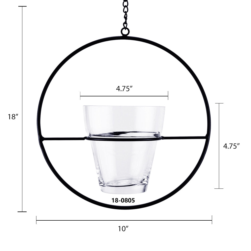 Hanging Ring With Premium Glass Planter