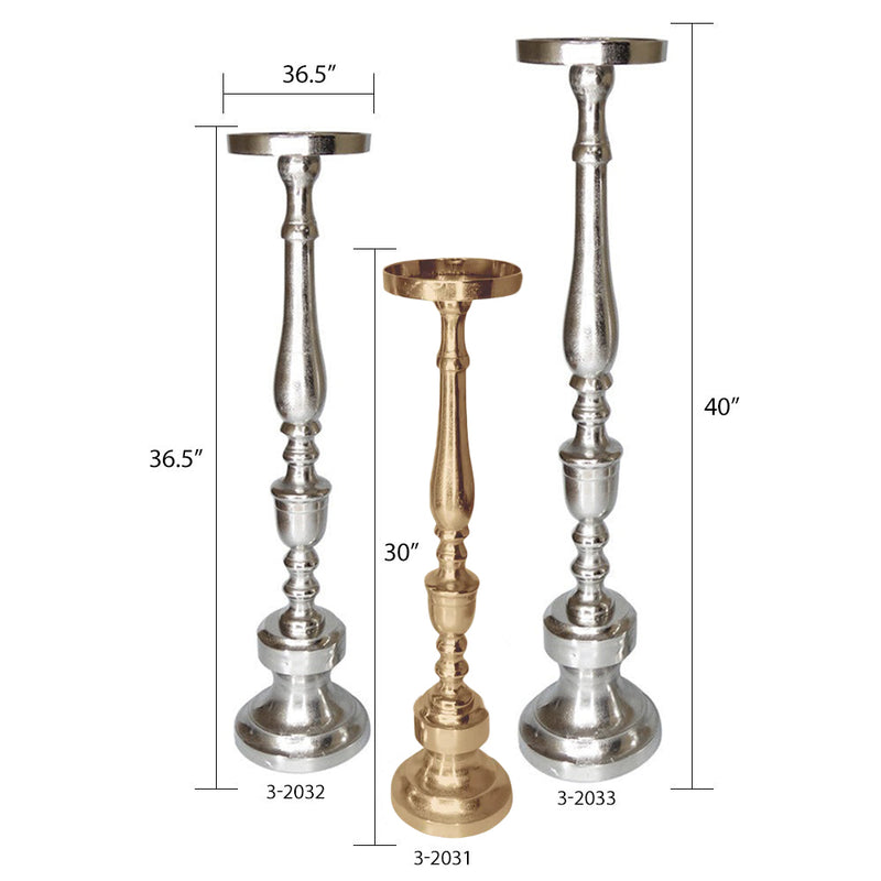 Aluminum Floor Candle Stand - Wholesale Designer Metal Candleholders & Candelabras, Modern Centerpieces, Contemporary Plant Stands in Bulk for Interior Design & Home Decor | Unlimited Containers Inc