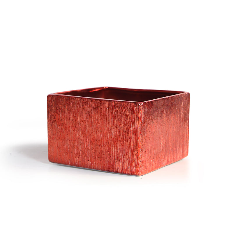 Etched Metallic Red  Cube & Squares Collection