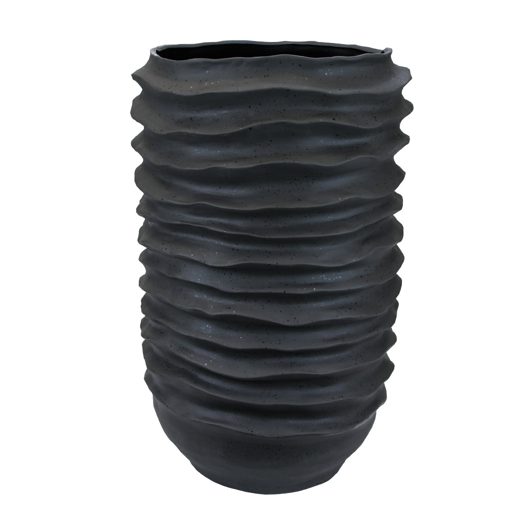 Wavy Disk Ceramic Planter