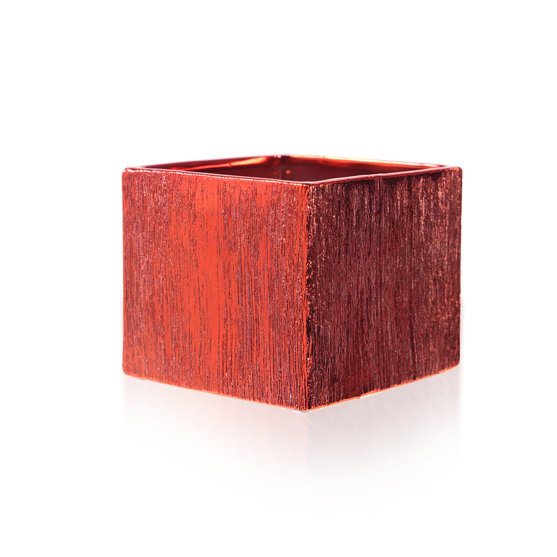 Etched Metallic Red  Cube & Squares Collection