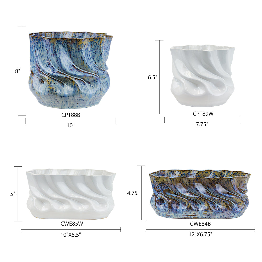 Uttermost Ripple Vase Glossy Ripple Ceramic Vases - Wholesale Case